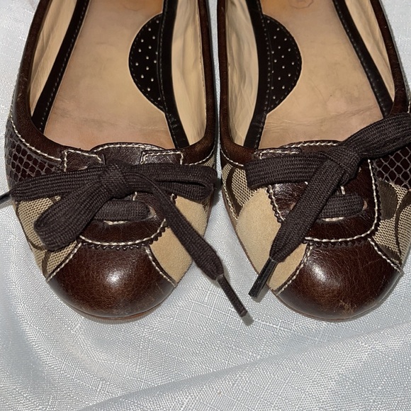 Gentle Used Coach “Jasmine” multiple colors patchwork ballet flats Size 6 - Picture 4 of 8